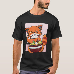 T-shirt Panda Rouge Himalaya Ra I Love Ra Noodles Japonais