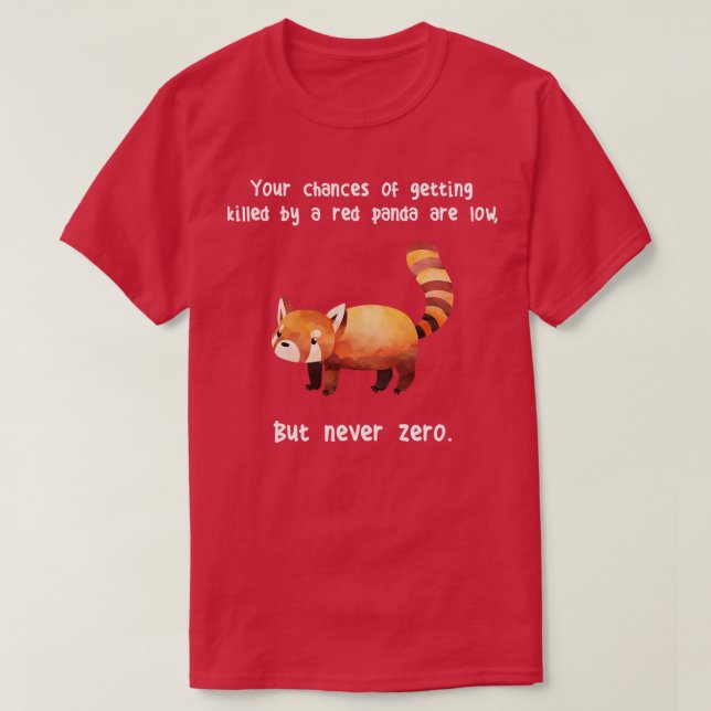 T-shirt Panda rouge jamais zéro (Design devant)