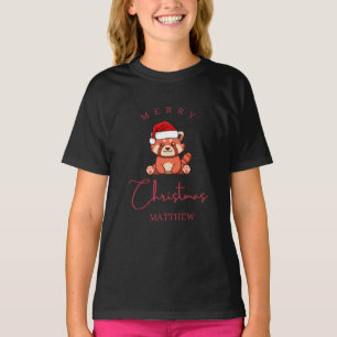 T-shirt Panda rouge : Joyeux Noël Matthew