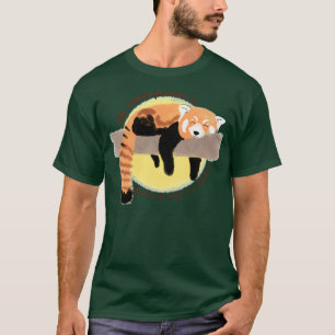 T-shirt Panda Rouge Lazy Ma superpuissance évite ma diffic