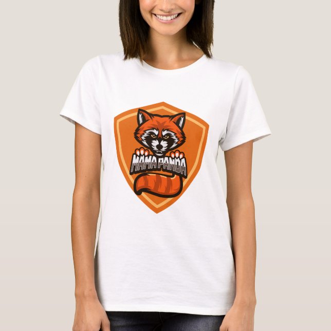 T-shirt Panda rouge maman impressionnante (Devant)