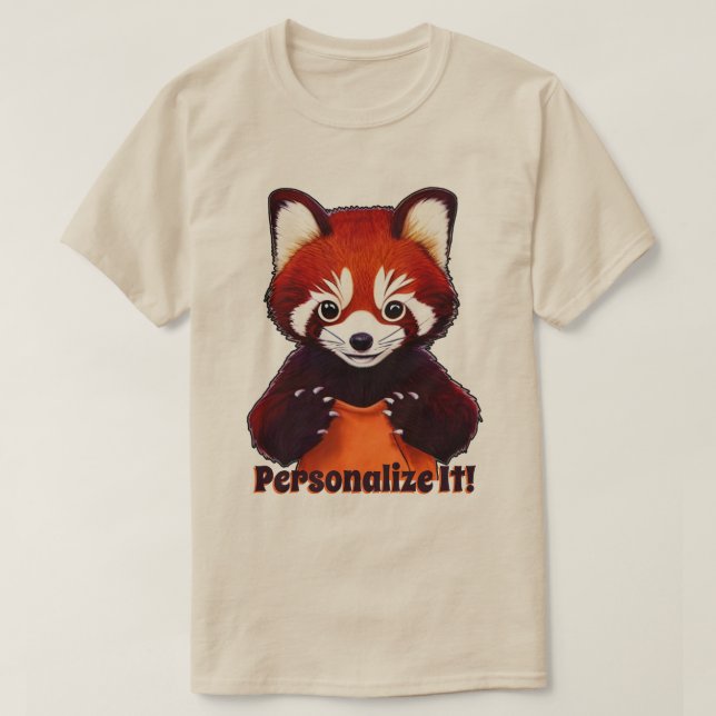 T-shirt Panda Rouge mignon (Design devant)
