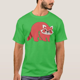 T-shirt Panda rouge mignon 16