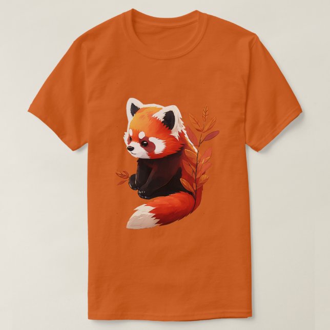 T-shirt Panda rouge mignon 22 (Design devant)
