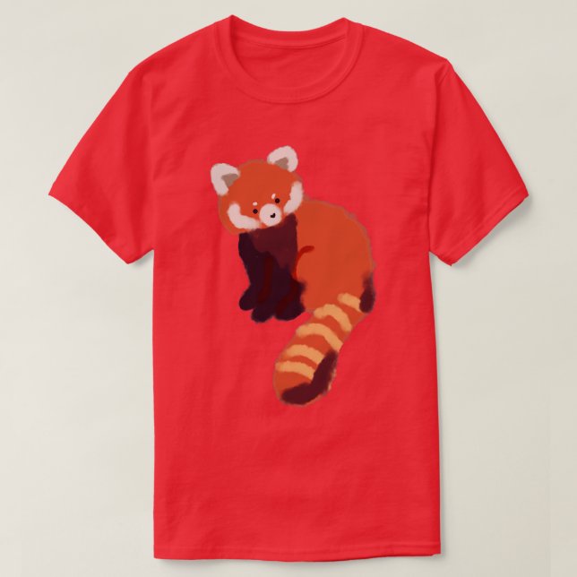 T-shirt Panda rouge mignon 23 (Design devant)