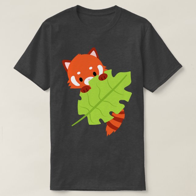 T-shirt Panda rouge mignon 24 (Design devant)