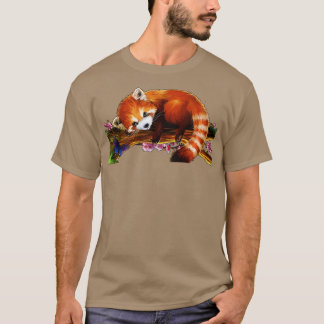 T-shirt Panda rouge mignon 27