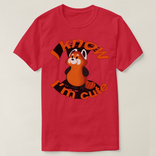 T-shirt Panda rouge mignon 28 (Design devant)