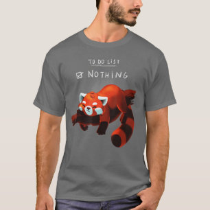 T-shirt Panda rouge mignon animal paresseux 1