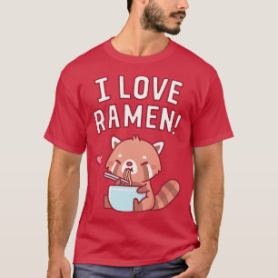 T-shirt Panda rouge mignonne I Lote Ramen