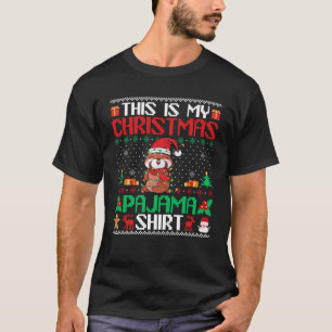 T-shirt Panda rouge Noël Noël Noël Pyjama Chemise Santa Ha