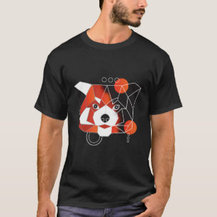 T-shirt Panda rouge polygone minimal