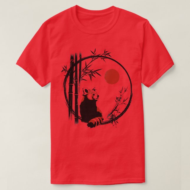 T-shirt Panda rouge sous le soleil (Design devant)