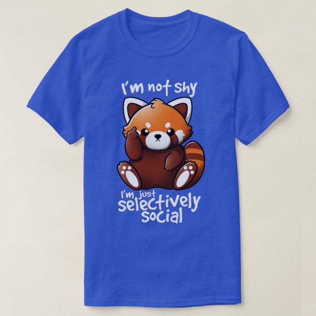 T-shirt Panda rouge timide 1 (Design devant)