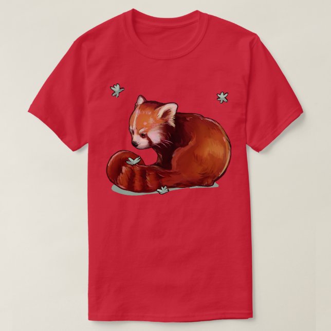 T-shirt Panda rouge trop mignonne (Design devant)