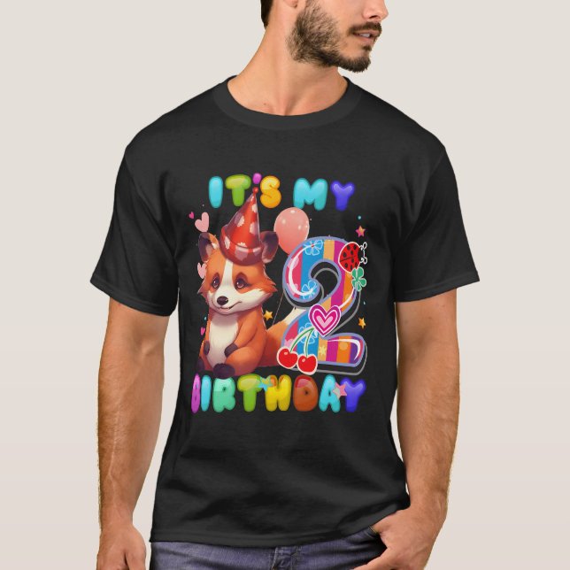 T-shirt Panda roux 2 ans JE SUIS 2 (Devant)