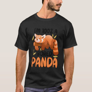 T-shirt Panda roux Bored Animal mignon Paresseux Amoureux 