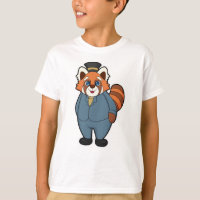 Panda roux comme marié avec chapeau