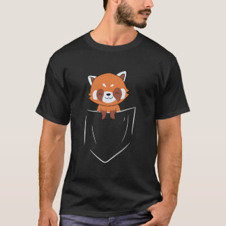T-shirt Panda roux dans la poche Animal dans la poche