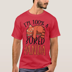 T-shirt Panda roux ennuyé animal mignon animal paresseux a