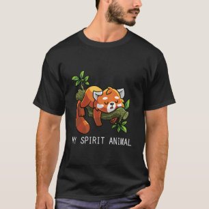 T-shirt Panda roux esprit paresseux animal
