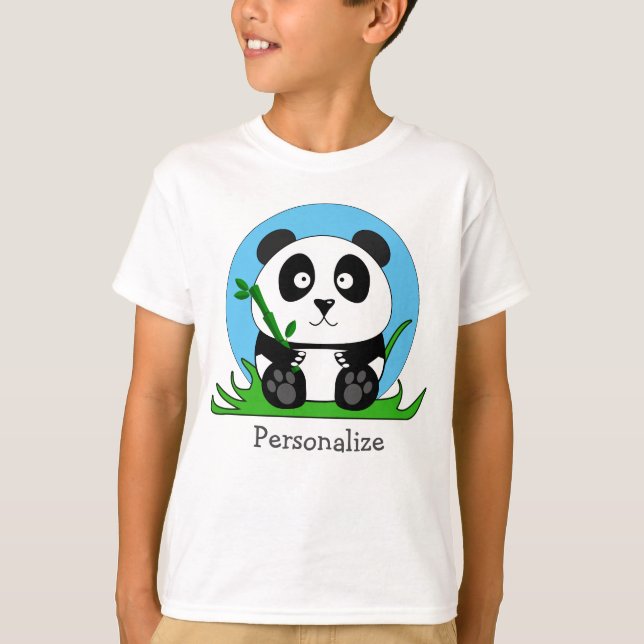 T-shirt Panda roux et blanc (Devant)