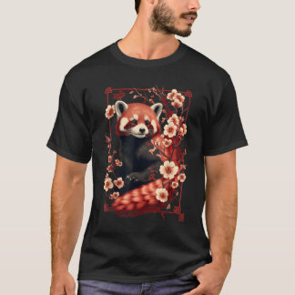 T-shirt Panda roux Fleur de cerisier japonais