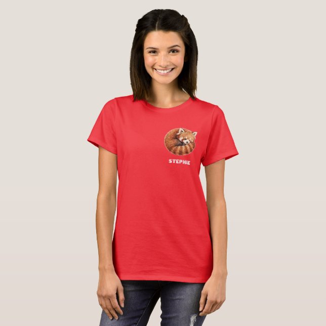 T-shirt Panda roux impertinent (Devant entier)