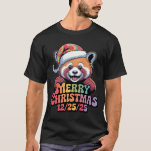 T-shirt Panda roux Joyeux Noël 12/25/25