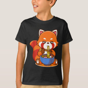 T-shirt Panda roux mangeant de la soupe japonaise Ramen Zo