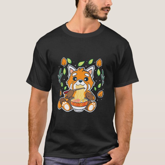 T-shirt Panda roux mangeant des nouilles Ra Panda roux (Devant)
