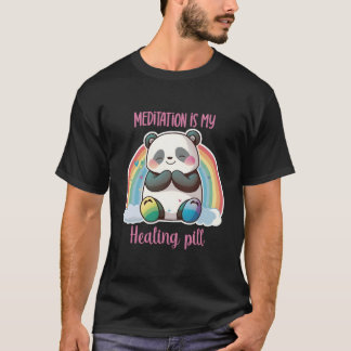 T-shirt Panda roux méditant Yoga Panda méditant Médita