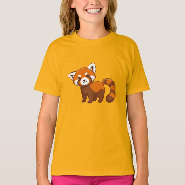 T-shirt Panda roux mignon (Devant)