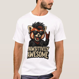 T-shirt Panda roux Rock-n-Roll positivement génial