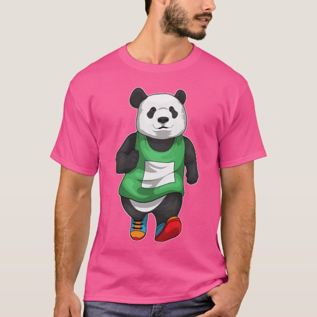 T-shirt Panda Runner Course à pied Sports rétro (Devant)