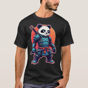 T-shirt Panda Samurai Robot Style unique Cyberpunk Animal