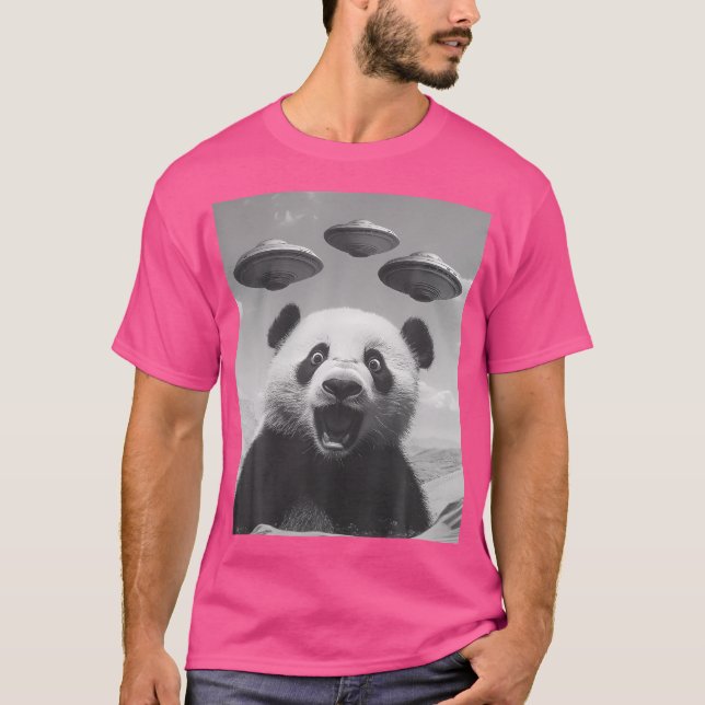 T-shirt Panda Selfie Drôle Avec Ufos Weird Panda (Devant)