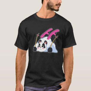 T-shirt Panda Skier Skier Sports d'hiver