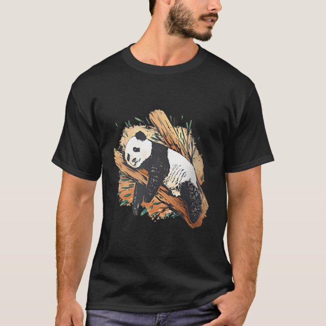 T-shirt Panda Sleeg Dans Tree Baseball (Devant)