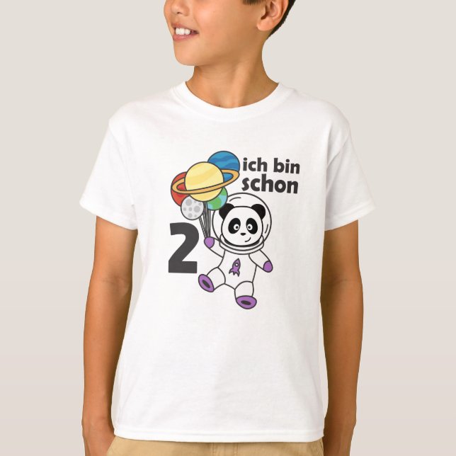 T-shirt Panda Space Planète Deux ans 2 ans (Devant)