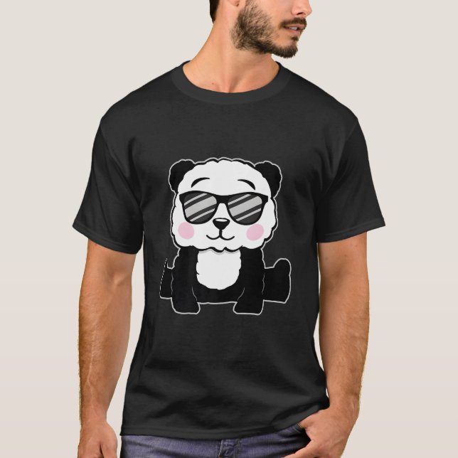 T-shirt Panda Sunglasses For And (Devant)