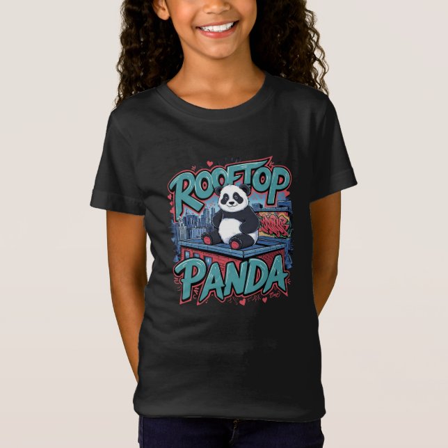 T-Shirt Panda sur le toit (Devant)