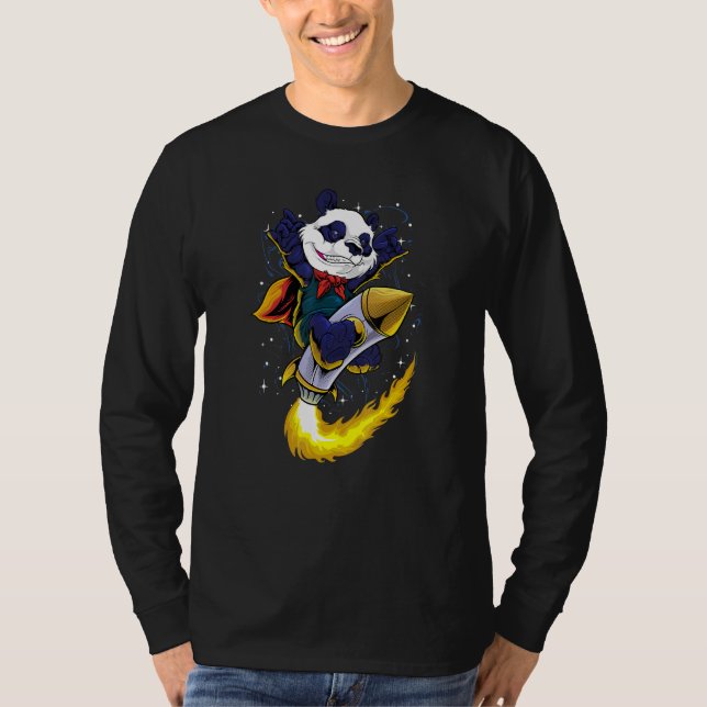 T-shirt Panda Sur Rocket Space Triste Esthétique Edgy Stre (Devant)