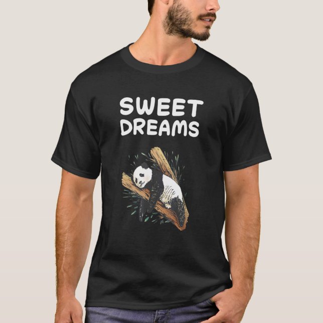 T-shirt Panda Sweet Dreams Nap Sleeping Nap Pajama N (Devant)