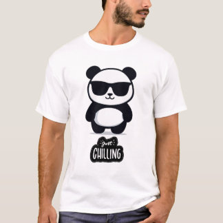 T-shirt Panda tout simplement détendu & Vibes Cool