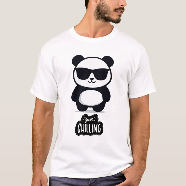 T-shirt Panda tout simplement détendu & Vibes Cool (Devant)