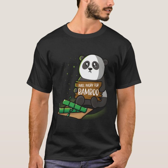 T-shirt Panda Travaillera Pour Le Bambou (Devant)