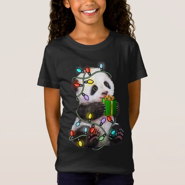 T-Shirt Panda Tree Flammes de Noël Les Noël (Devant)