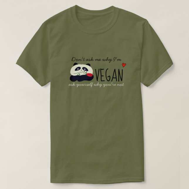 T-shirt Panda Végan Mignon (Design devant)