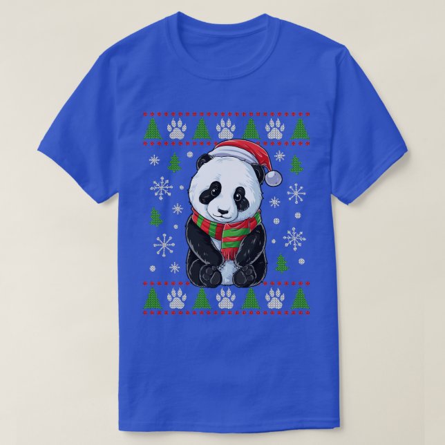 T-shirt Panda Vilain Chandail de Noël Père Noël Ours de ch (Design devant)